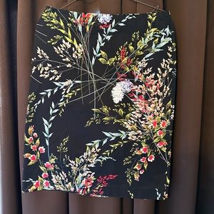 Black Floral Talbots Skirt